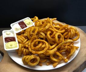Krydrede spiral pommes frites - Stor 43,00 kr. 