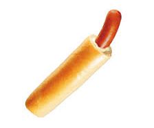 Fransk hotdog m. tyk pølse 34,00 kr. 